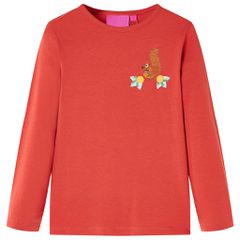 vidaXL Μπλουζάκι Παιδικό Μακρυμάνικο Χρώμα Burnt Red 116