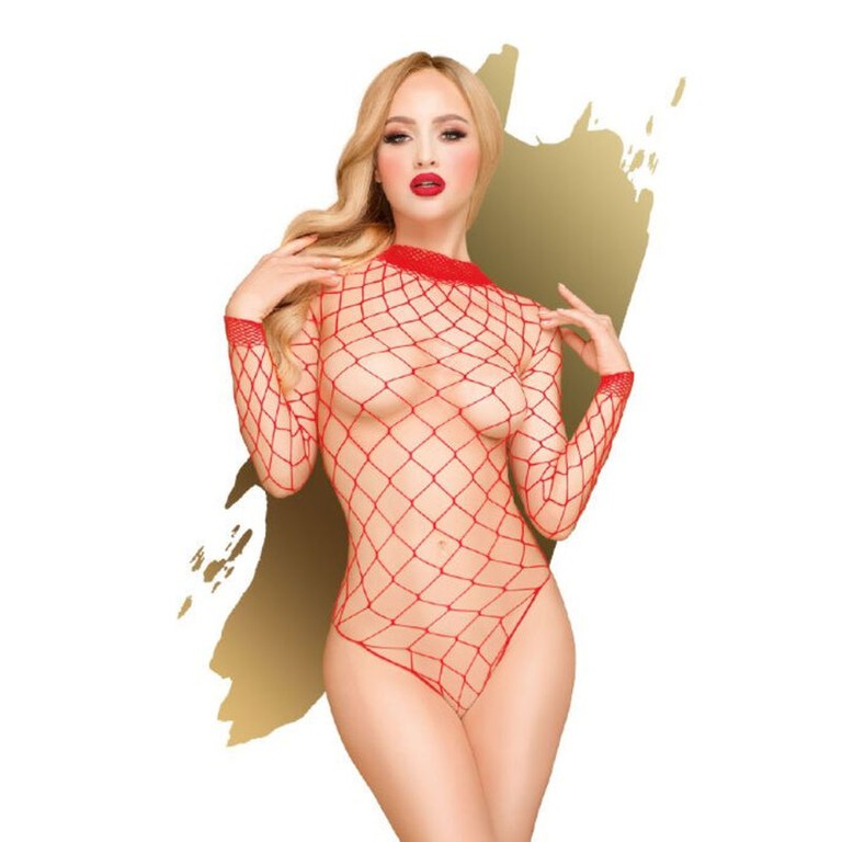 Penthouse Scandalous Mesh Teddy Red