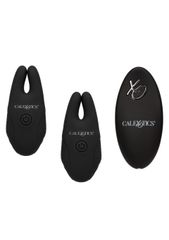 Calexotics - Recharchable Silicone Remote Nipple Clamps - Black