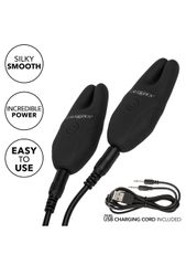 Calexotics - Recharchable Silicone Remote Nipple Clamps - Black-thumb-3