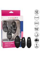 Calexotics - Recharchable Silicone Remote Nipple Clamps - Black-thumb-2