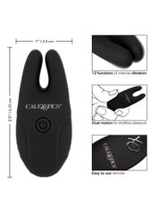 Calexotics - Recharchable Silicone Remote Nipple Clamps - Black-thumb-1