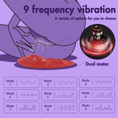 Erotic Pad Stimulator 9 Vibration Modes Silicone USB Red-thumb-2