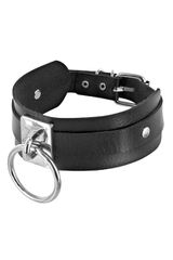 FETISH TENTATION ADJUSTABLE BLACK NECKLACE WITH RING