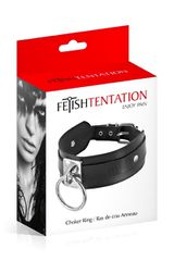 FETISH TENTATION ADJUSTABLE BLACK NECKLACE WITH RING-thumb-1