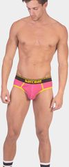 Backless Brief Wild Candy Pink-Black-Yellow-thumb-1