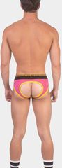 Backless Brief Wild Candy Pink-Black-Yellow-thumb-2
