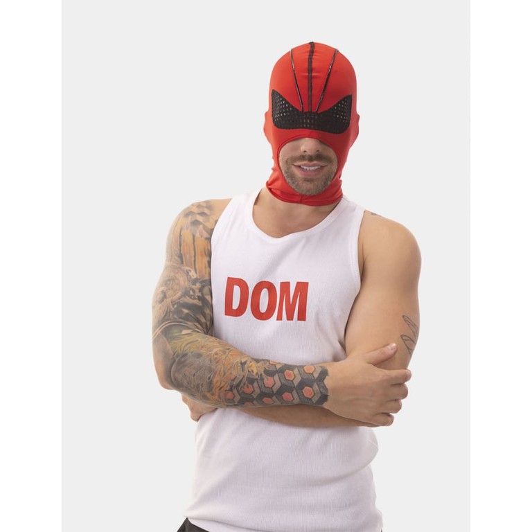 Barcode Berlin Fetish Hood Bok - Red-Black