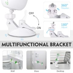 Icey Masturbator With Handsfree Support 9 Vibration Modes + 3 Suction Modes White/Green