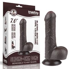 7'' Sliding Skin Dual Layer Dong Black-thumb-1