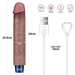 9" REAL SOFTEE Rechargeable Silicone Vibrating Dildo-thumb-2