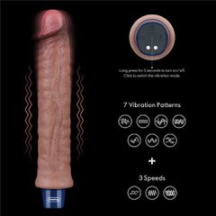 9.5" REAL SOFTEE Rechargeable Silicone Vibrating Dildo-thumb-5