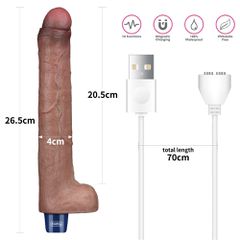 10.5" REAL SOFTEE Rechargeable Silicone Vibrating Dildo-thumb-5
