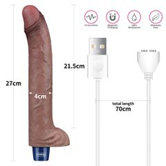 11" REAL SOFTEE Rechargeable Silicone Vibrating Dildo-thumb-5
