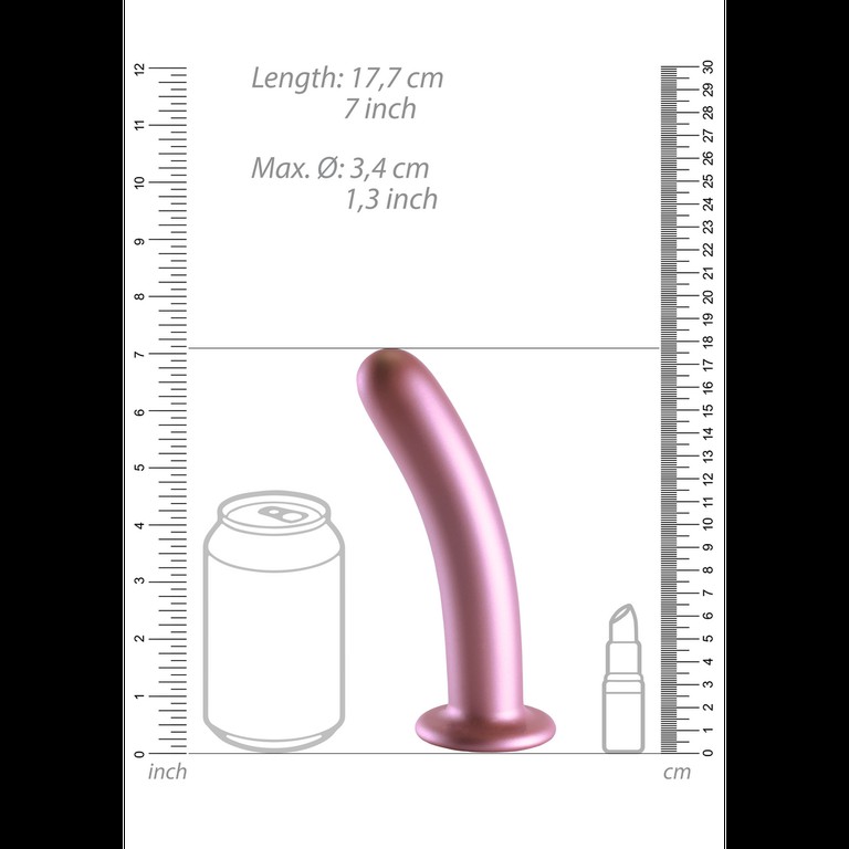Smooth Silicone G-Spot Dildo 7'' Pink