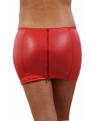 Wetlook 1 zip Miniskirt Red-thumb-1