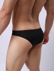 Black Sexy Hollow-Cut Ice Silk Men's Brief