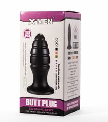 X-Men 10" Extra Girthy Butt Plug Black VIII-thumb-1