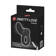 Pretty Love Cobra Penis Ring Vibrating Black-thumb-2