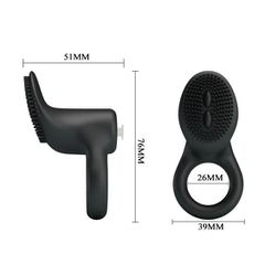 Pretty Love Cobra Penis Ring Vibrating Black-thumb-1