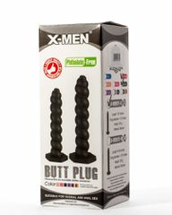 X-Men 7.87" Silicone Butt Plug Black S-thumb-1