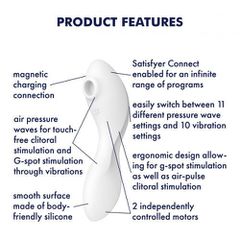 Satisfyer Curvy Trinity 5 Air Pulse Vibrator White App Controlled-thumb-3