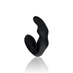 Bent Vibrating Prostate Massager with Remote Control - Black-thumb-1