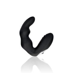 Bent Vibrating Prostate Massager with Remote Control - Black-thumb-4