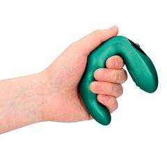 Bent Vibrating Prostate Massager with Remote Control - Metallic Πράσινο-thumb-8