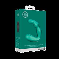 Bent Vibrating Prostate Massager with Remote Control - Metallic Πράσινο-thumb-6