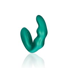 Bent Vibrating Prostate Massager with Remote Control - Metallic Πράσινο-thumb-2