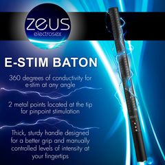XR Brands Zeus E-Stim Baton - Black-thumb-9
