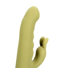 Ultra Soft Silicone Rotating Rabbit Vibrator - Spring Sage-thumb-1