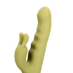 Ultra Soft Silicone Rotating Rabbit Vibrator - Spring Sage-thumb-2