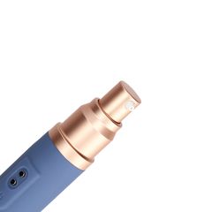 Travel Vibrator with Lube Compartment and Pump - Blue Horizon