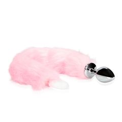 Light-up Fox Tail with Metal Butt Plug - Pink-thumb-8