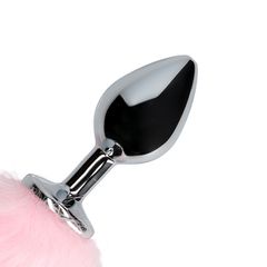 Light-up Fox Tail with Metal Butt Plug - Pink-thumb-7