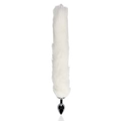 Light-up Fox Tail with Metal Butt Plug - White-thumb-2