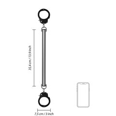 Ouch Spreader Bar with Hand or Ankle Cuffs - Silver-thumb-1