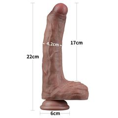 Dildo Realist Silicon Dubla Densitate Maro Brown