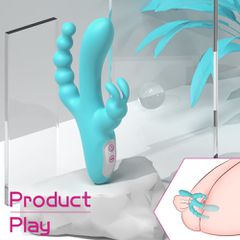 Flirt Vibrator 9 Vibration Modes Silicone USB Green-thumb-3
