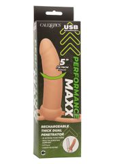 CalExotics Performance Maxx Rechargeable Thick Dual Penetrator - skin tone-thumb-1