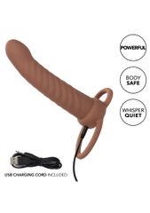 CalExotics Performance Maxx Rechargeable Ribbed Dual Penetrator Brown-thumb-2