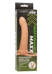 CalExotics Performance Maxx Rechargeable Ribbed Dual Penetrator Skin-thumb-5