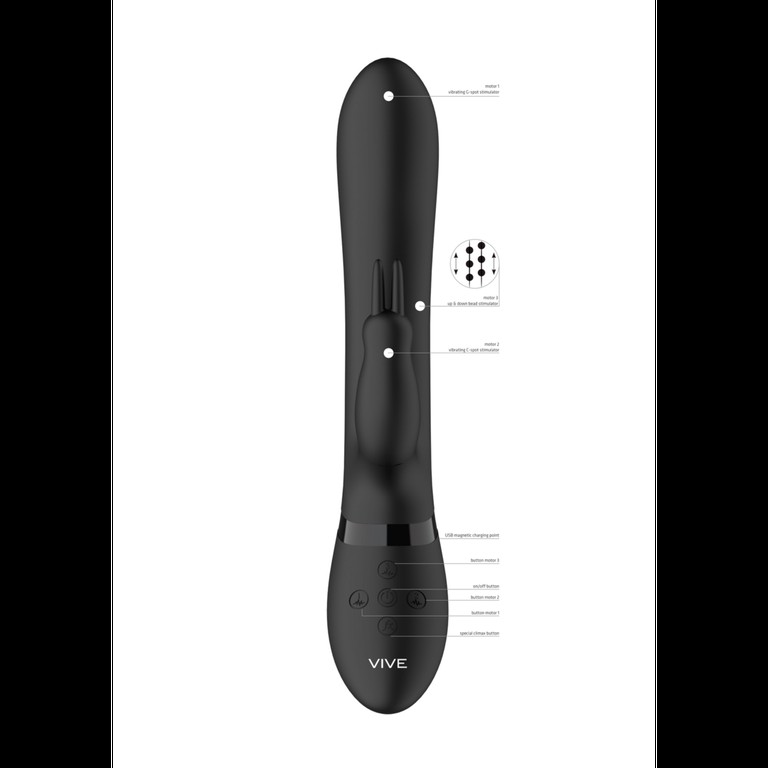 Amoris - Stimulating Beads Rabbit - Black *bulk