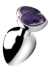 XR Brands Gemstones Amethyst Gem Large Anal Plug Heart