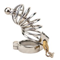 Impound Corkscrew Male Chastity Device with Penis Plug-thumb-3