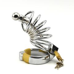 Impound Corkscrew Male Chastity Device with Penis Plug-thumb-5