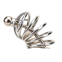Impound Corkscrew Male Chastity Device with Penis Plug-thumb-1