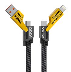 POWERTECH καλώδιο USB-C/USB σε USB-C/Lightning PTR-0164, 65W, 480Mbps, 1m, μαύρο